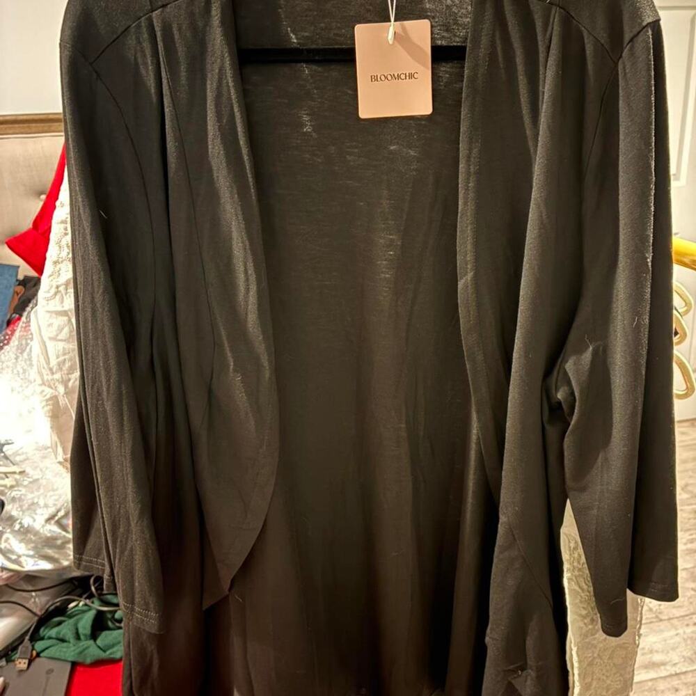 Black bloomchic kimono collar cardigan